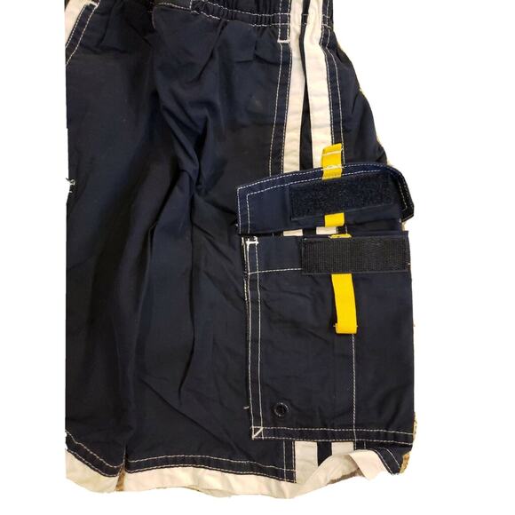 Tropical Escape Boys Size 4 Swim Trunks Shorts 2 Side Pockets Blue/White Elastic - Picture 6 of 12